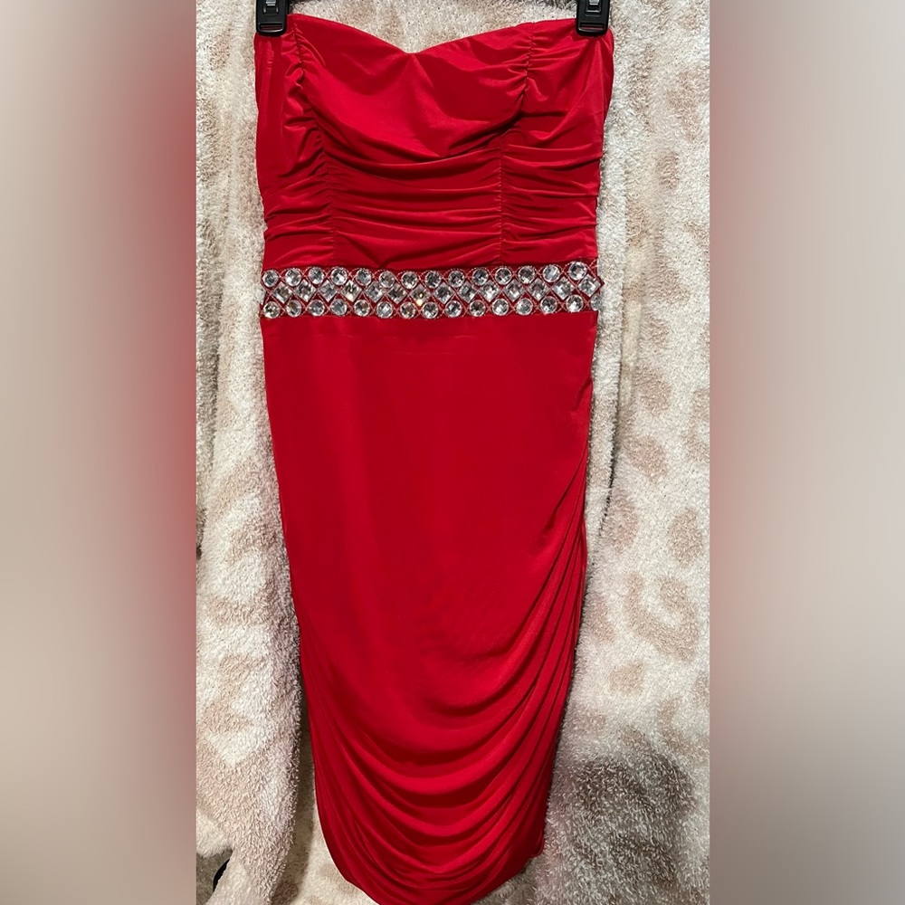 Red Open Back Cocktail Dress